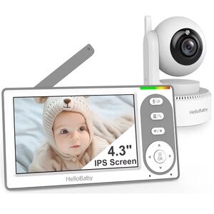 White Video Baby Monitor with 4.3" Screen